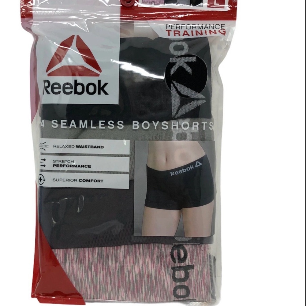 Reebok Womens Size Large Seamless Performance Boyshorts 4 pair NWT